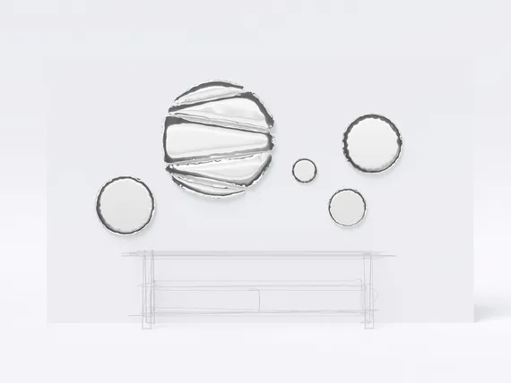 Настенный декор Brano Отражение 8, Ø120 см, полированная сталь