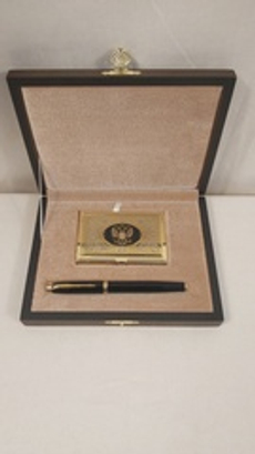 Набор "Гербовый" №21 визитница (Златоуст), ручка перьевая