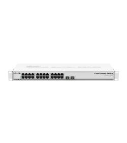 Коммутатор MikroTik Cloud Smart Switch 326-24G-2S+RM with 24 x Gigabit Ethernet ports, 2x SFP+ cages, SwOS, 1U rackmount case, PSU