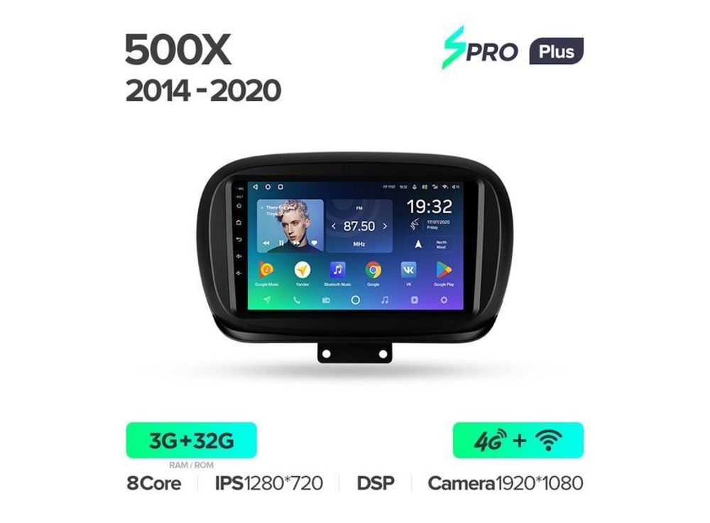 Магнитола Teyes SPRO Plus 3-32 Fiat 500X 2014 — 2020 9.0&quot;