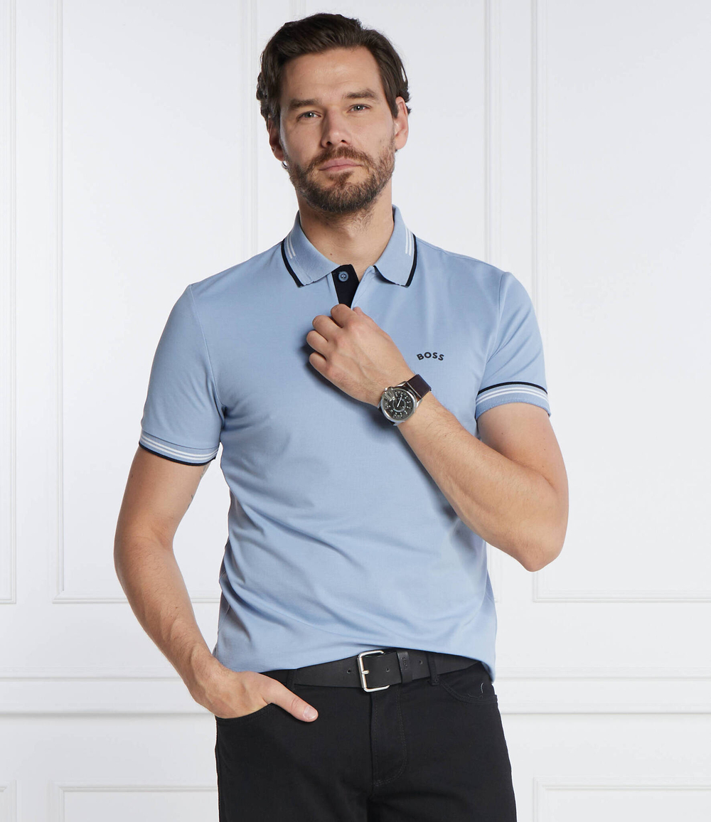 Поло Paddy BOSS GREEN - голубой(50501217)
