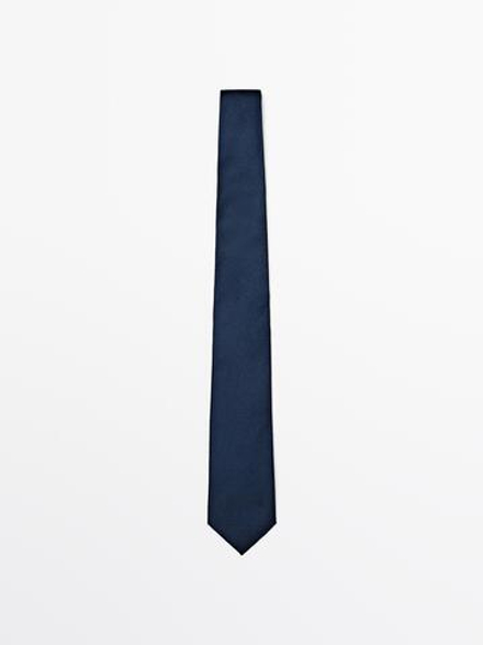 Massimo Dutti Галстук из 100% шелка, темно-синий