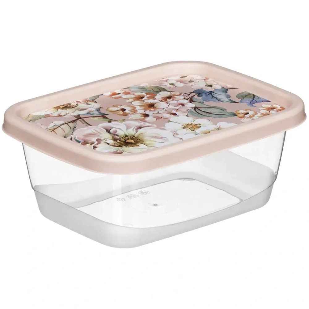 Контейнер для продуктов 0,5л с декором бежевый