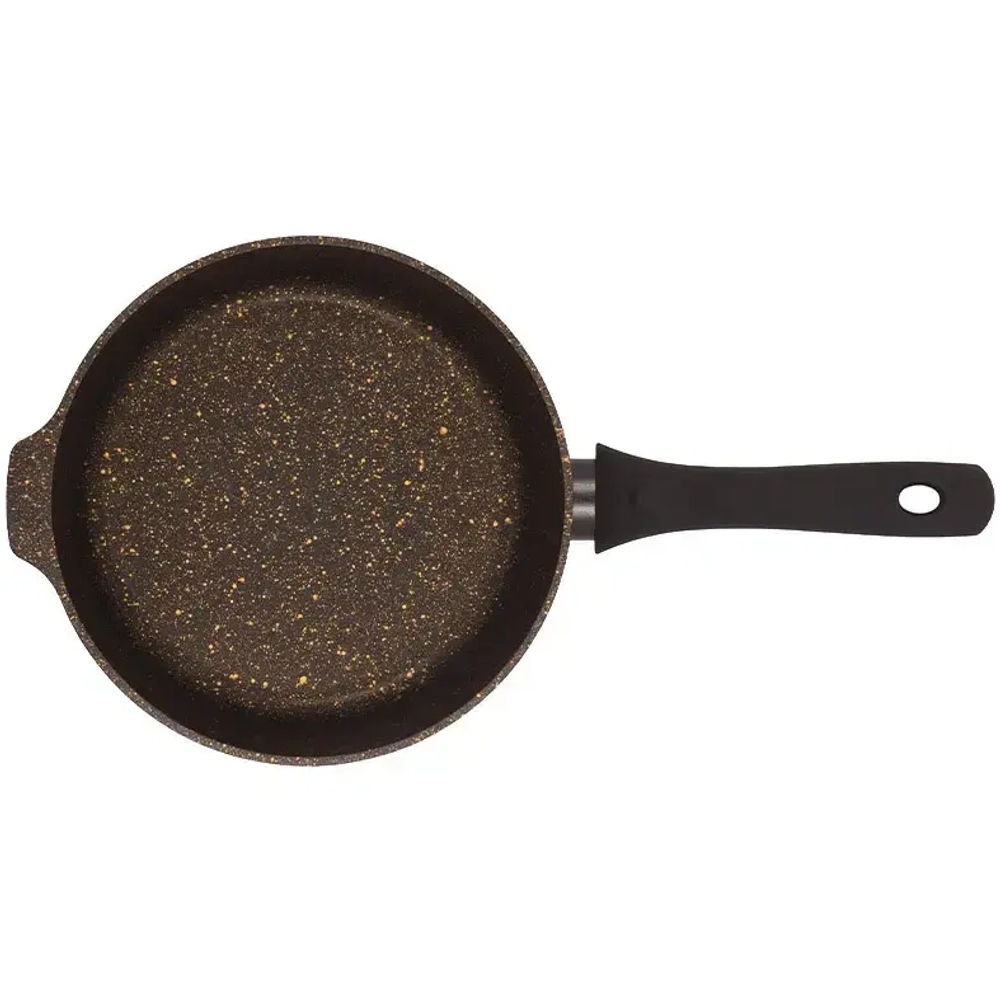 Сковорода глубокая 22см с ручкой «Грация» (черный/золото) сгчз220а