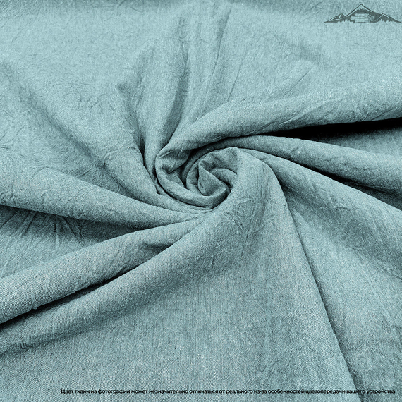 Вареный (стираный) хлопок, цв.Сине-бирюзово-серый меланж | ш.250 см | 145 г/м² | хлопок-100%