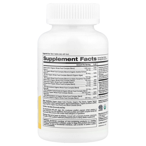 Super Nutrition, мультивитамины из органических цельных продуктов для женщин старше 40 лет, с экстрактами органической амлы, органического подсолнечника, органической моринги и органического шиитаке, 60 таблеток