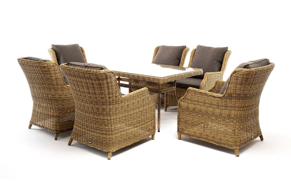 "Неаполь" обеденная группа плетеная из искусственного ротанга, цвет соломенный