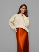 Юбка атласная плотная, шелковая на резинке, весенняя