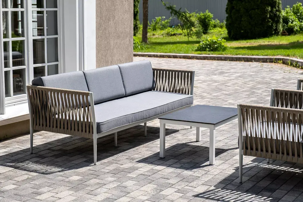 "Касабланка" лаунж-зона плетеная из роупа 5-местная, цвет серый