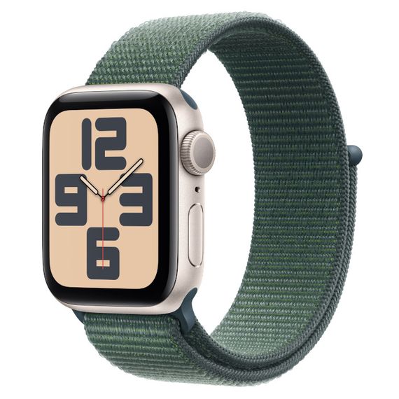 Часы Apple Watch SE (2024) 40mm Aluminium Case, Sport Loop, цвет Lake Green (Сияющая звезда)