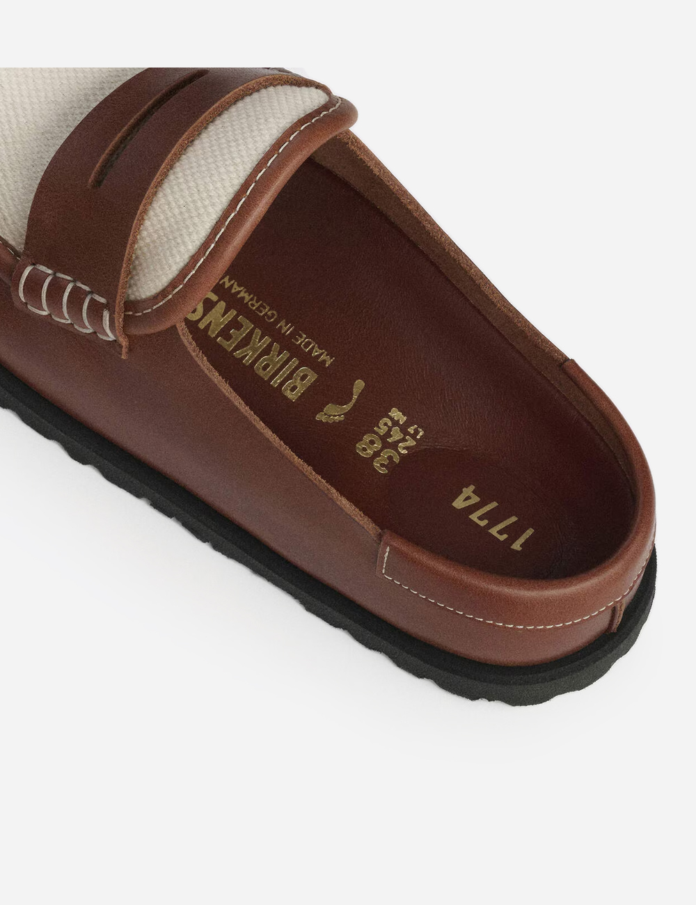 Birkenstock 1774 Naples Wrapped Natural Leather Oiled " Cinnamon Canvas"