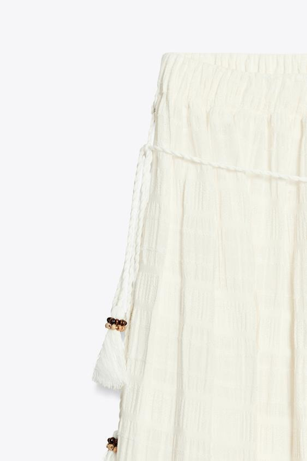 ZARA ЮБКА В СТИЛЕ РУСТИК С ПАНЕЛЯМИ, БЕЛЫЙ