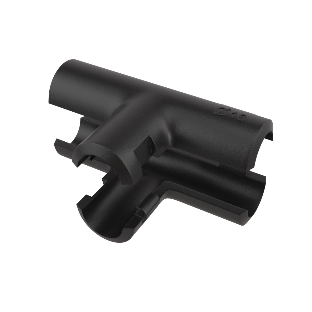 Тройник открывающийся, IP40, д.16мм, черный