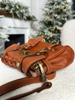 Женская сумка-сэтчел из натуральной винтажной кожи цвета whisky