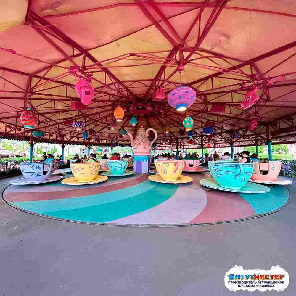 Аттракцион чашки «Карусель желаний» 10 чашек, 20 мест, 12×12×3,3 м