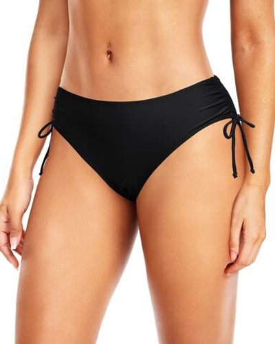 Черные женские плавки с утяжкой по бокам (Размер: XS) (Цвет: черный)