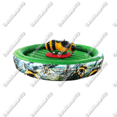 Надувной аттракцион Родео, пчела+батут, "Пчёлка", круглый, 6*6*3 м