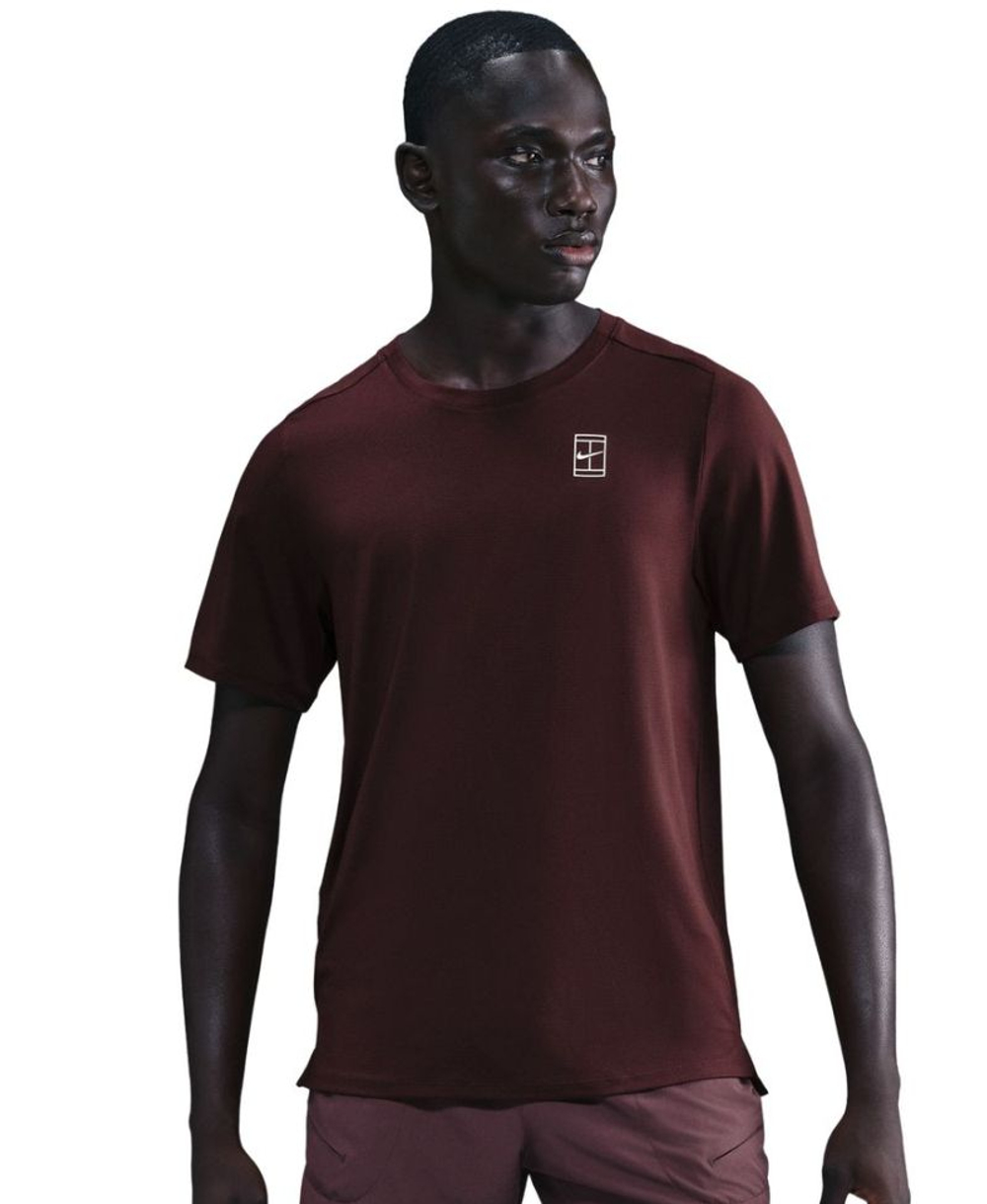 Мужская теннисная футболка Nike Court Advantage Dri-Fit - burgundy crush/white