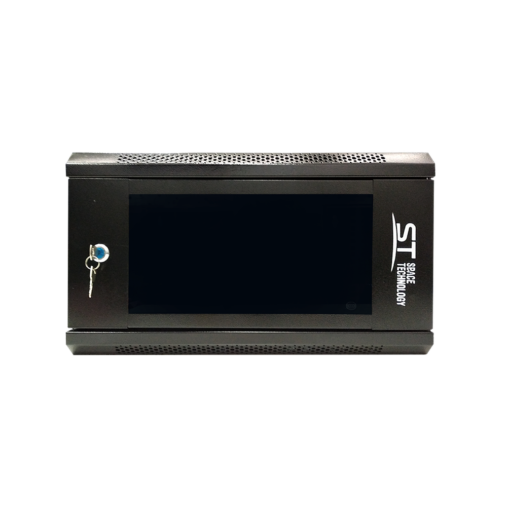 Шкаф телекоммуникационный настенный ST-NC6U01 (ЧЕРНЫЙ) С ПОЛКОЙ (версия 2)