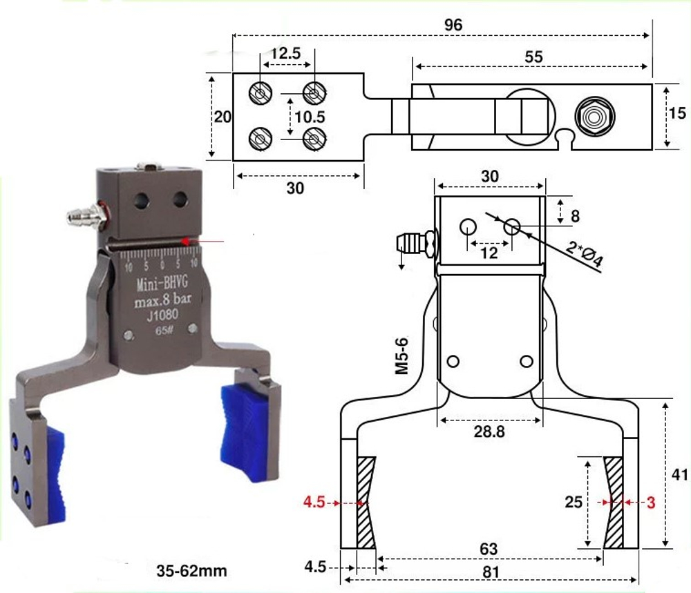 Mini-bhvg-65#[clamping range 35-62mm]