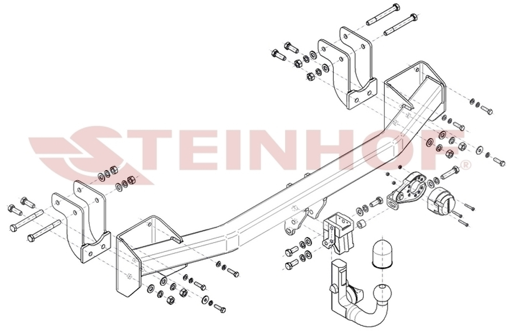 Фаркоп Steinhof M-358 для Mitsubishi Outlander 2012-2021(паспорт и сертификат в комплекте)(без электрики)