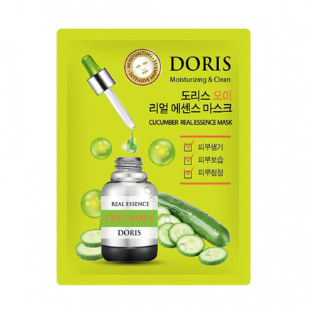 DORIS CUCUMBER REAL ESSENCE MASK Тканевая маска для лица с экстрактом огурца 25мл