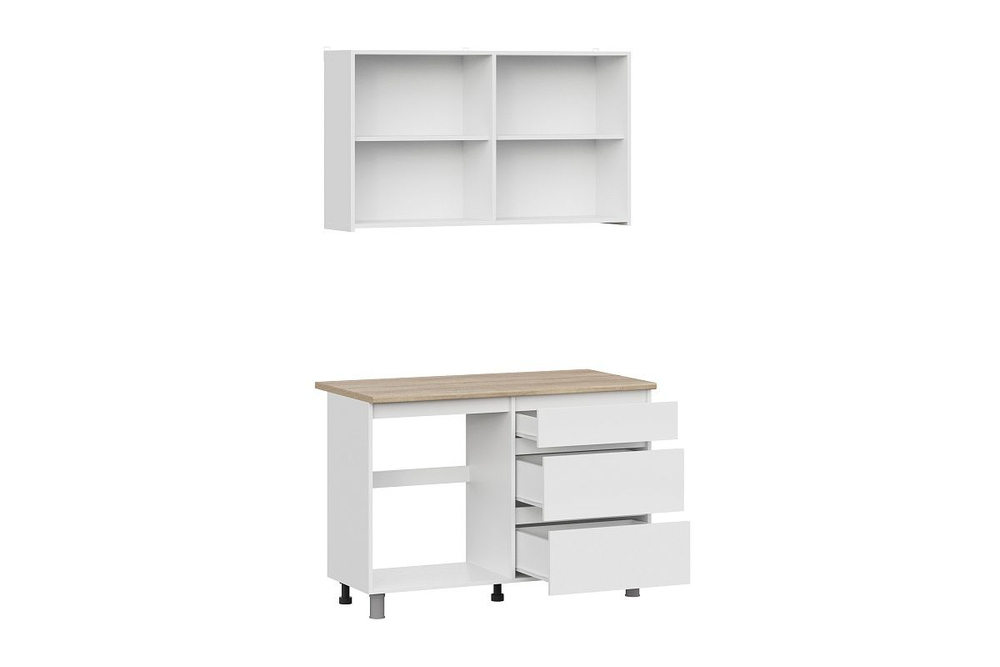 Кухонный гарнитур Den (1,2м) Белый/Дуб Сонома