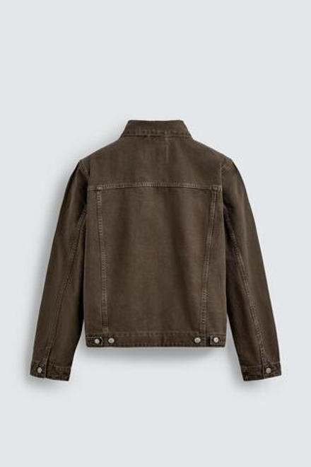 ZARA БАЗОВАЯ ДЖИНСОВАЯ КУРТКА, КОРИЧНЕВЫЙ