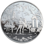 100 рублей. Русский балет - Лебединое озеро. 1997 год. Proof. В подарочном футляре. 1 кг