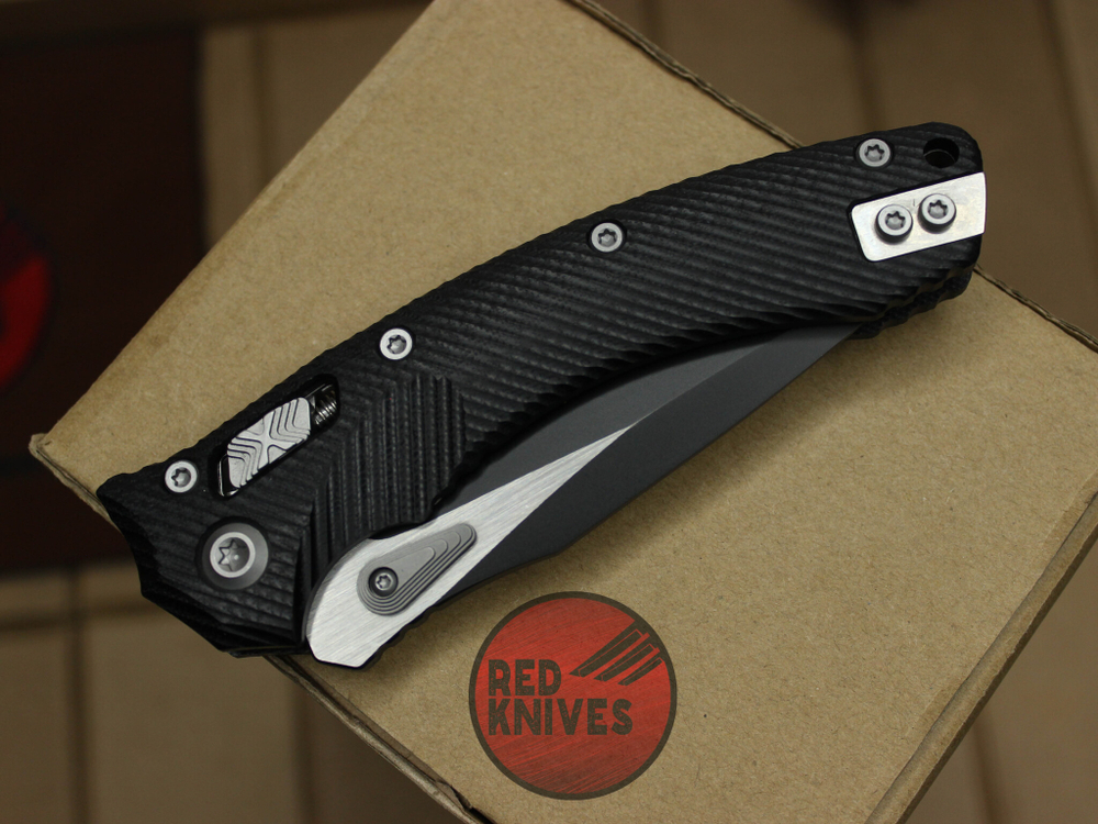 Нож Microtech Amphibian G10 Black - черная рукоять G10, клинок черный