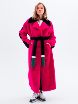 Шуба искусственная, фуксия, Северина