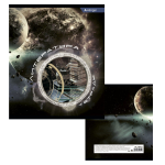 Тетрадь предметная "Литература" А5 48л., со справочным материалом, скрепка, мелованный картон (стандарт), блок офсет, Alingar "Знания Вселенной"