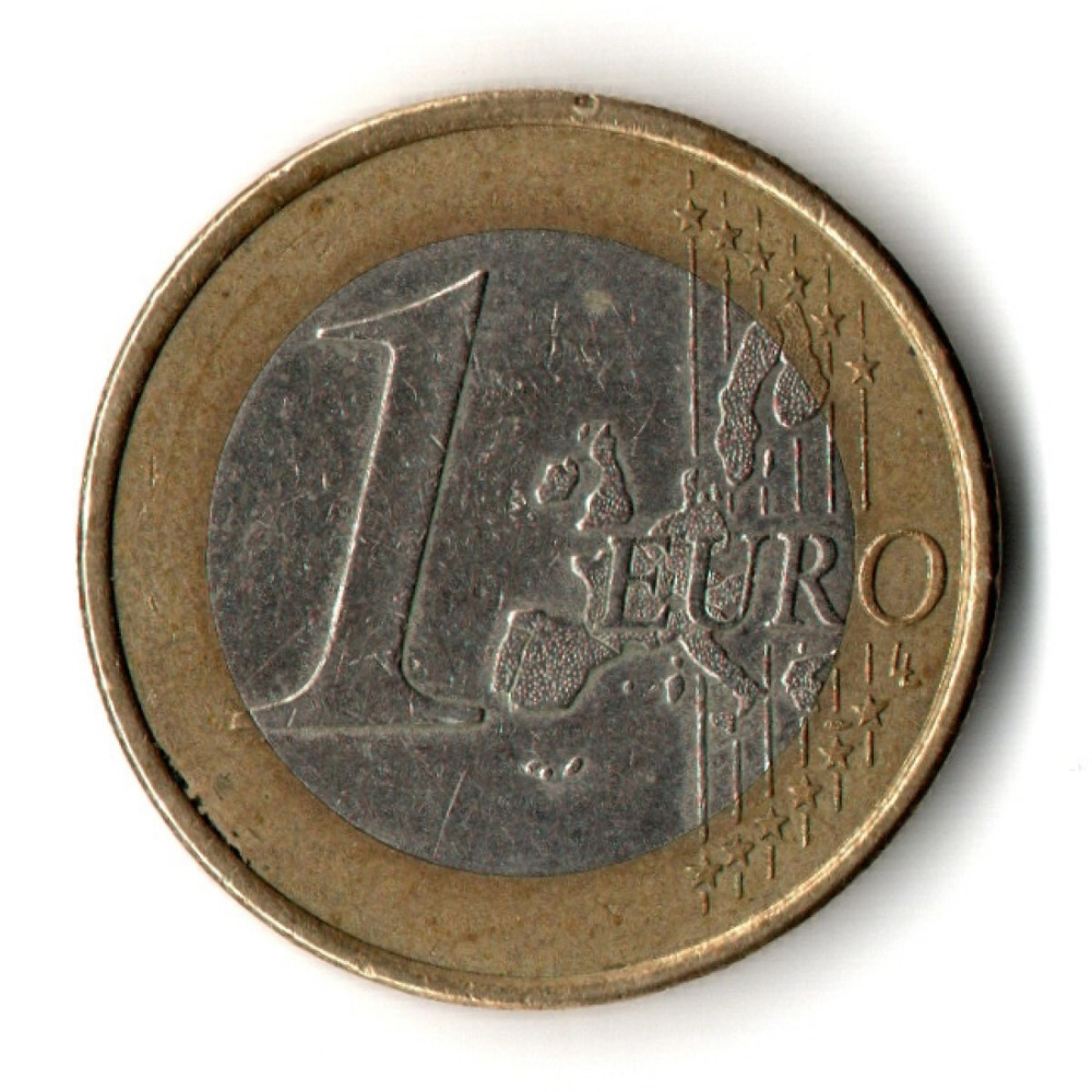 1 евро 2002 год (J). Германия. Регулярный выпуск. Биметалл VF-XF