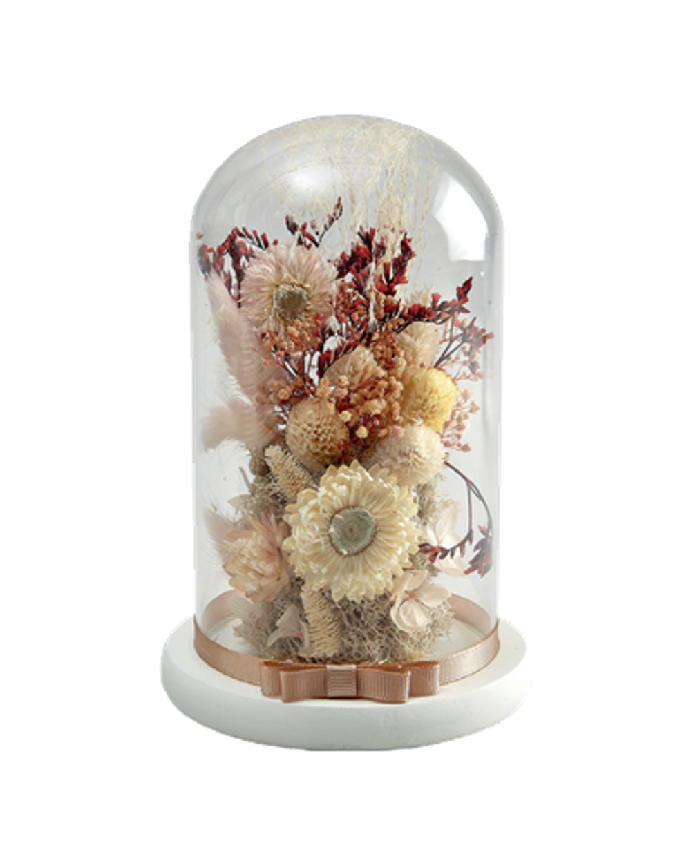 Клош с сухими цветами Cabinet des Merveilles средний ø 12,3 x 20 cm Сухие цветы, стекло