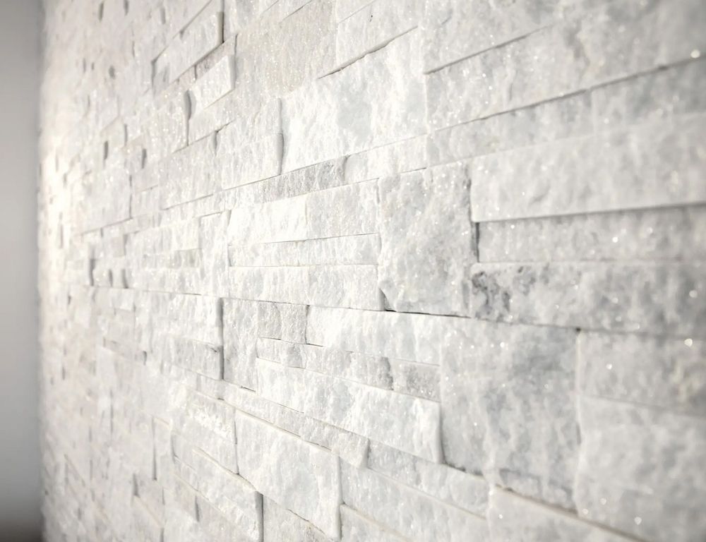 Натуральный камень Кварцит белый Pharaon 180x350x10-20 Модерн