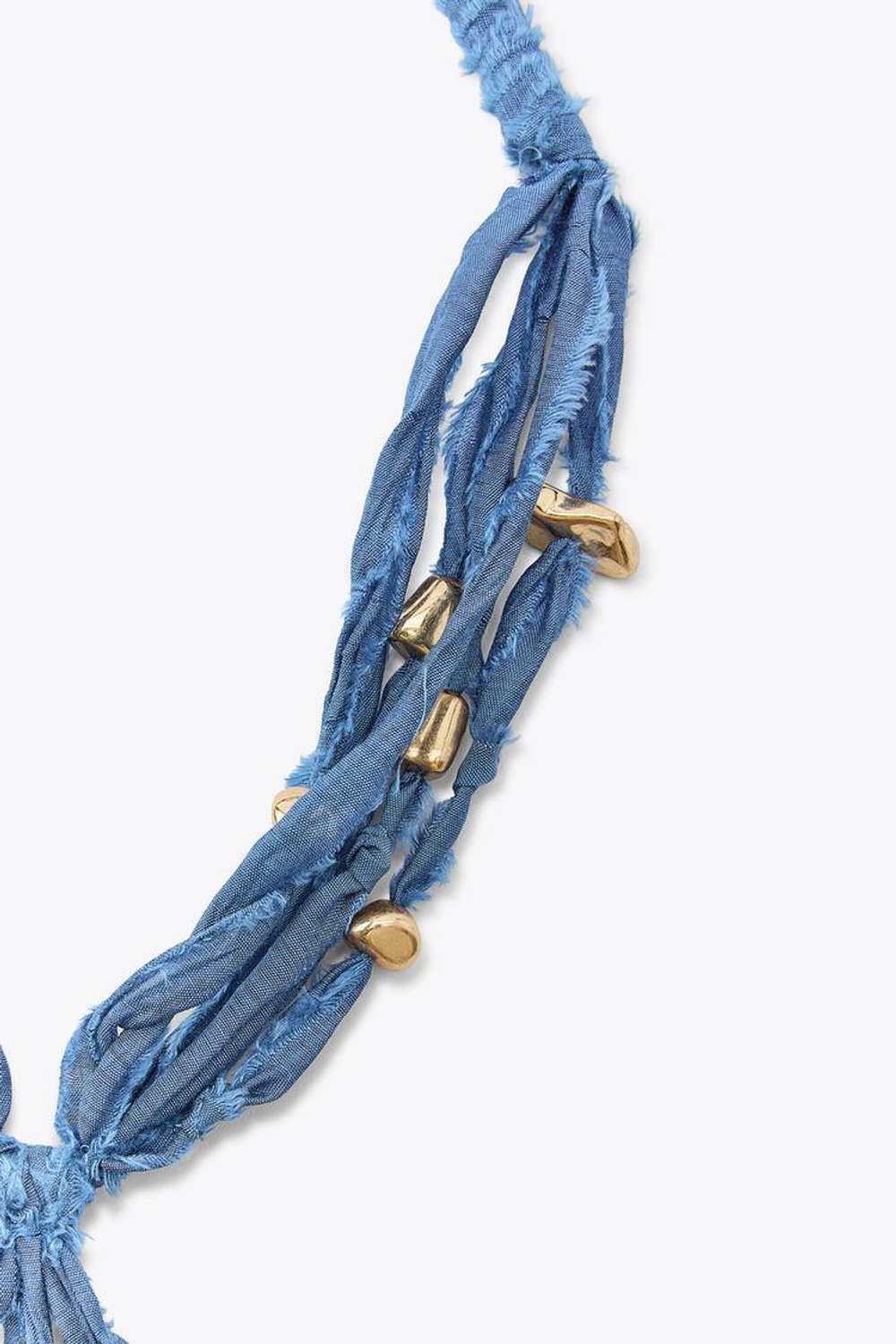 ZARA ОЖЕРЕЛЬЕ ИЗ ТКАНИ С МЕТАЛЛИЧЕСКИМИ ДЕТАЛЯМИ, ЗОЛОТИСТЫЙ