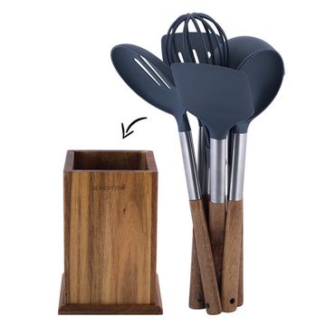 Набор кухонных принадлежностей 7 предметов Kamille KM 5034 из нейлона с деревянной подставкой