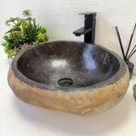 Раковина из речного камня RS-64128 (49*41*15) 0122