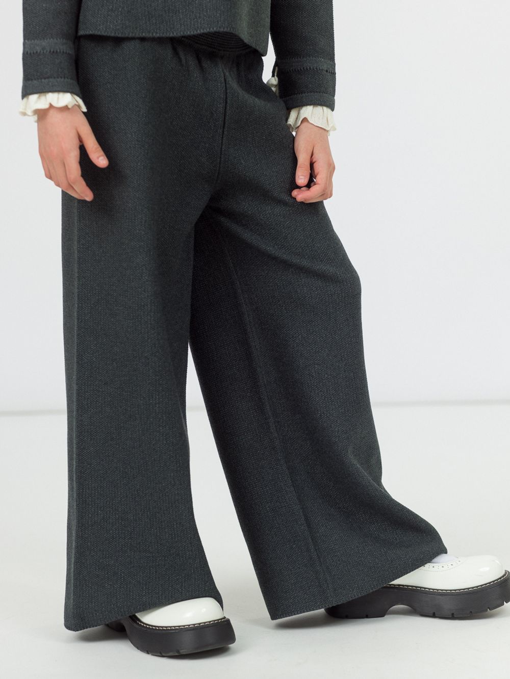 Брюки широкие для девочки AT991 темно-серый