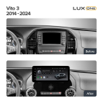 Магнитола для Mercedes-Benz Vito W447 2014-2024 - Teyes LUX ONE 360 монитор 12.3" 2K QLED на Android 10, 6/128Гб, CarPlay, 4G SIM-слот, 4 камеры в комплекте