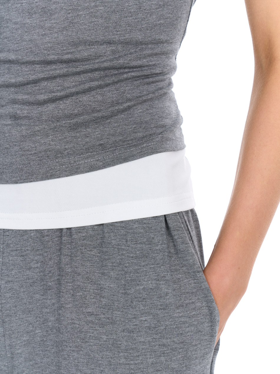 Двойной трикотажный топ серый