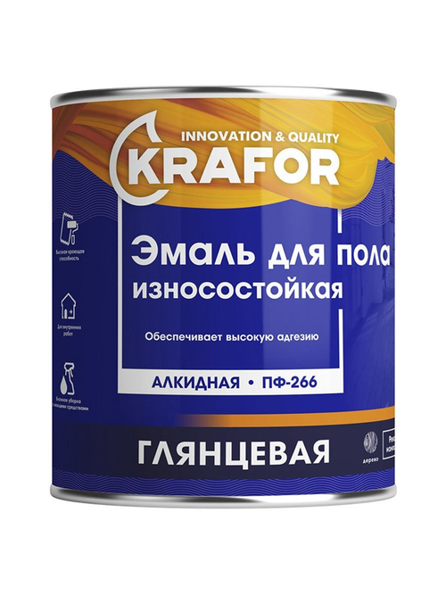 ЭМАЛЬ ПФ-266 ЖЕЛТО-КОРИЧНЕВАЯ  1,9 КГ (6) "KRAFOR"---
