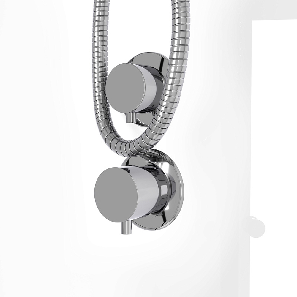 Душевая кабина Loranto NEO 90x90x(190+15) с низким поддоном 15см, прозрачное закаленное стекло 5 мм, задние стеклянные стенки белые, профиль черный-матовый (CS-22109)