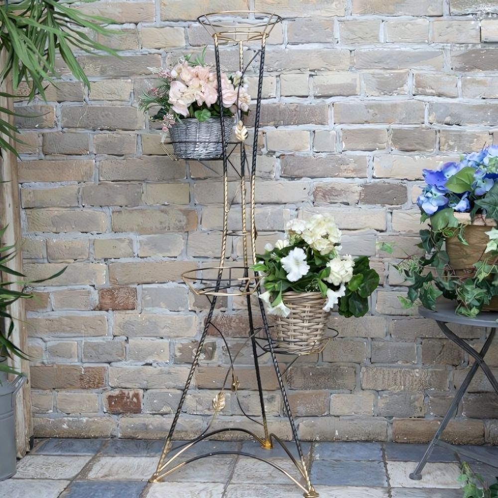 Стойка для цветов напольная "Витая" на 4 горшка, металл М0000146