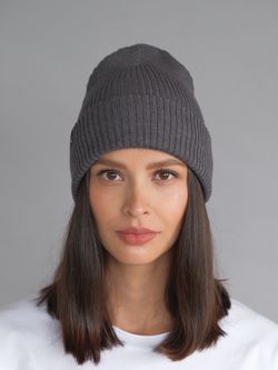 Шапка вязаная весенняя/осенняя МУЛА (Графит)