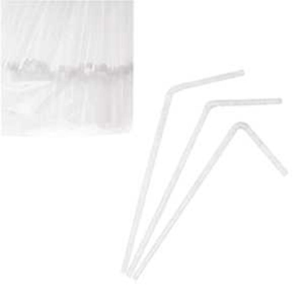 Трубочки 0,5*21 см со сгибом 1000 шт прозрачные пластик P.L.