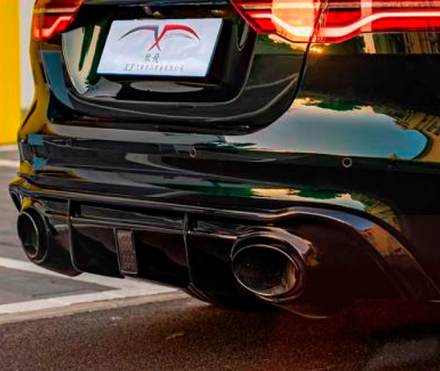 Карбоновый диффузор заднего бампера для Jaguar XE 2021-2024 Ягуар