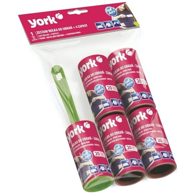 Ролик-щётка для одежды 20 листов + 4 сменных блока YORK