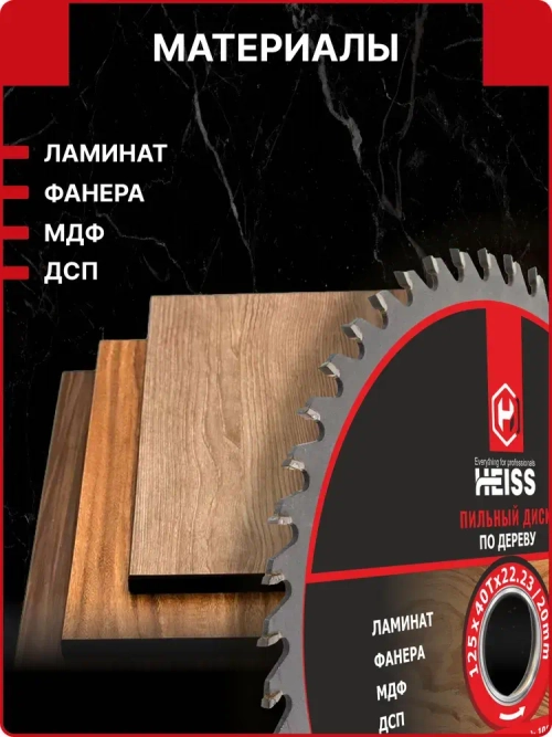 Диск пильный по дереву 125мм 40 зубьев 82012540 Heiss
