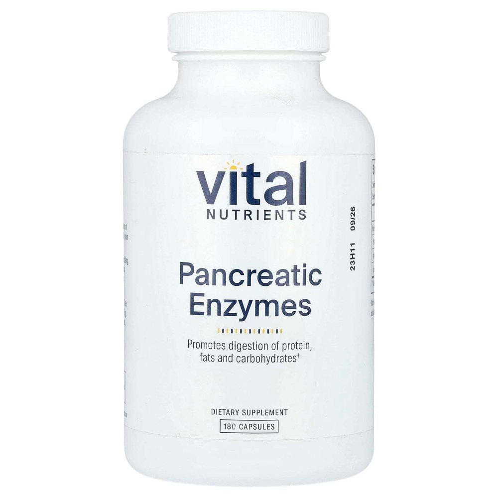Vital Nutrients, Ферменты поджелудочной железы, 180 капсул